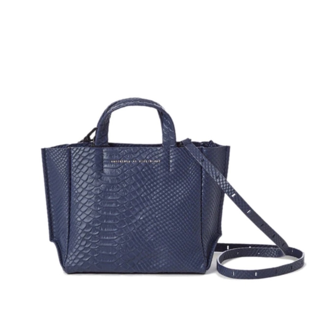 NEW NWT Ampersand as Apostrophe micro python navy blue crossbody bag